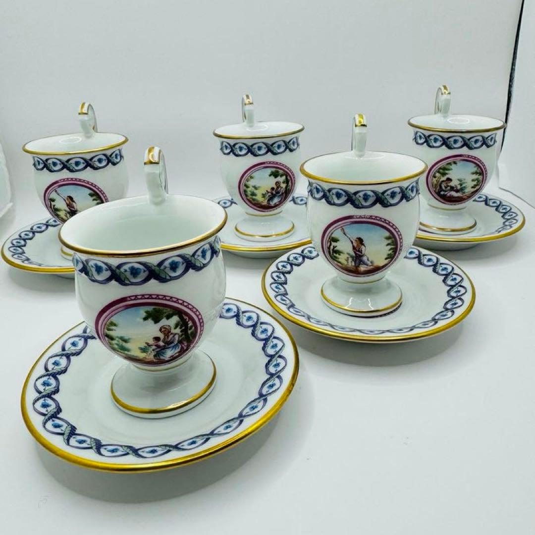 希少 リチャードジノリ メダイオン アンピール 5客 カップ&ソーサー