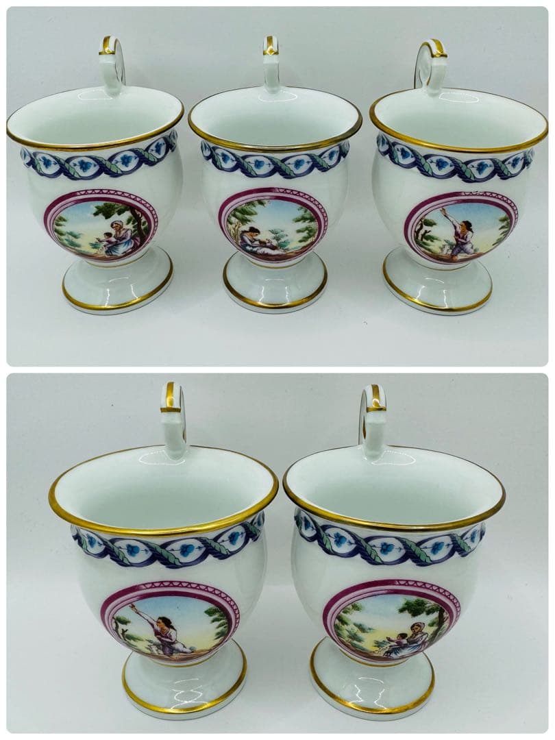 希少 リチャードジノリ メダイオン アンピール 5客 カップ&ソーサー