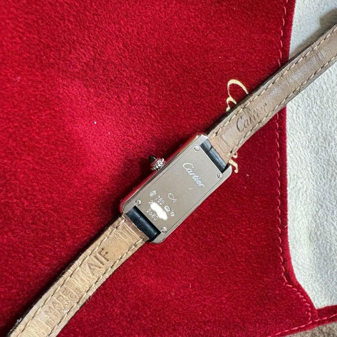 Cartier K18WG 18金 金時計 タンク アロンジェ 750