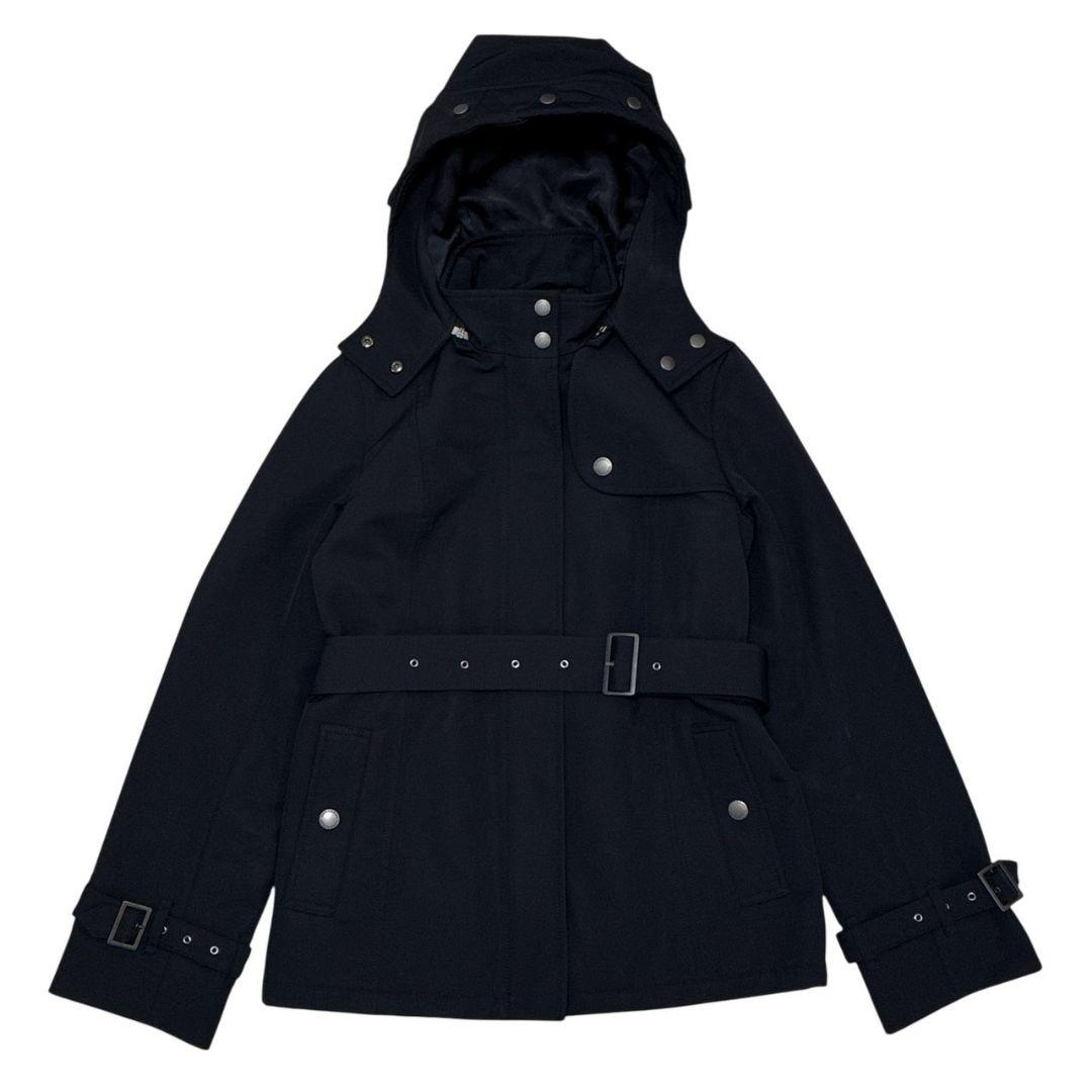 極美品★バーバリーロンドン コート フード着脱可 ベルト付 黒 38