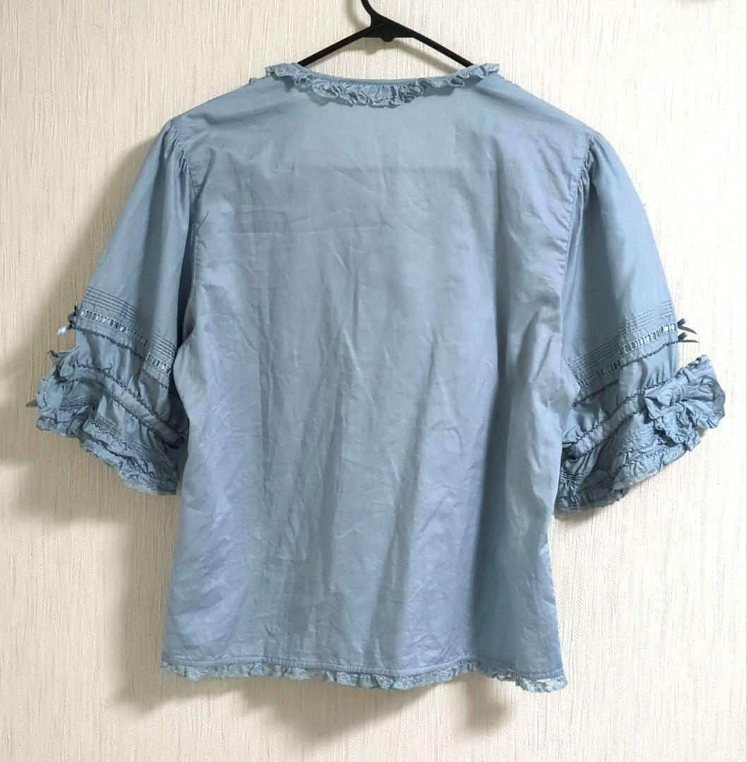 PINK HOUSE ピンクハウス　ブラウス　くすみブルー