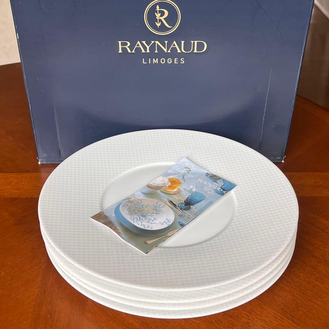 【未使用美品】レイノー★チェック★ディナー皿　4枚