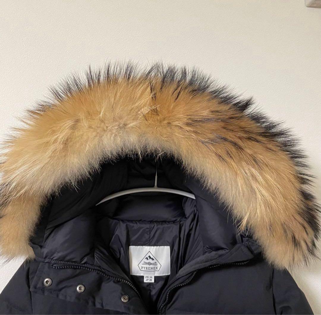 美品 PYRENEX ダウンGRENOBLE ラクーン 36 ピレネックス