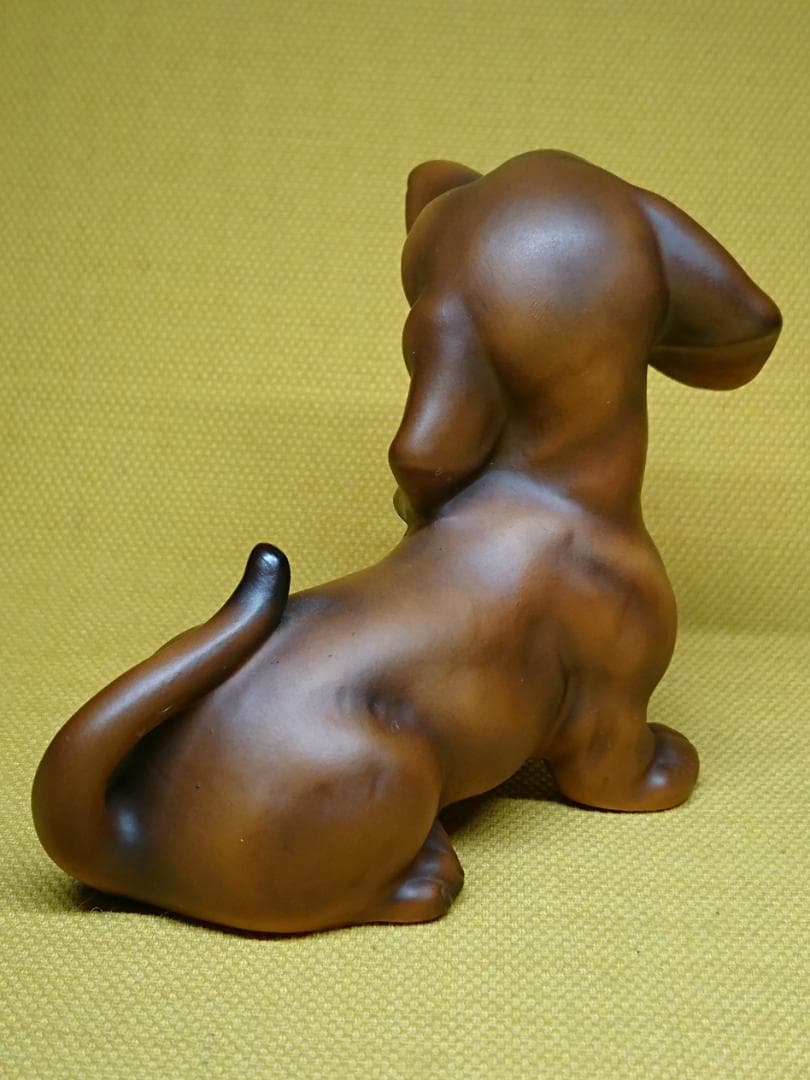 犬　ダックスフント　陶器　イタリア　置物　インテリア　工芸品　美術品　A2697