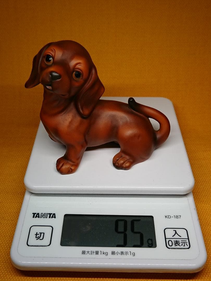 犬　ダックスフント　陶器　イタリア　置物　インテリア　工芸品　美術品　A2697