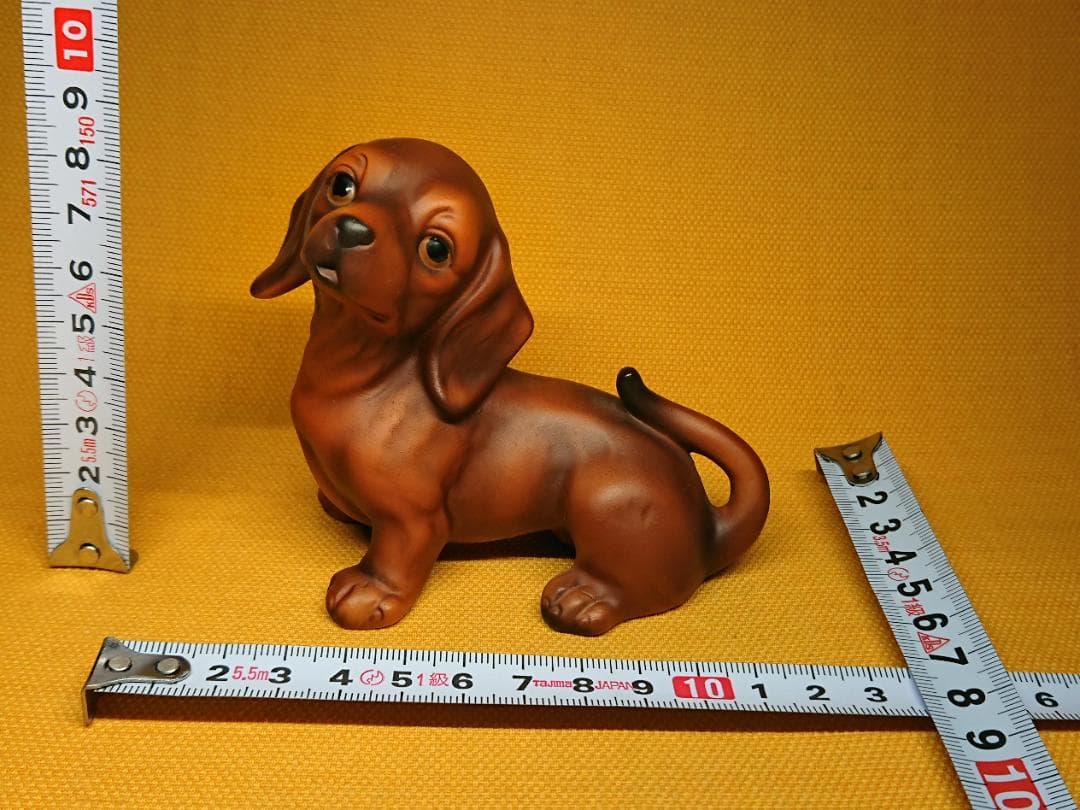 犬　ダックスフント　陶器　イタリア　置物　インテリア　工芸品　美術品　A2697
