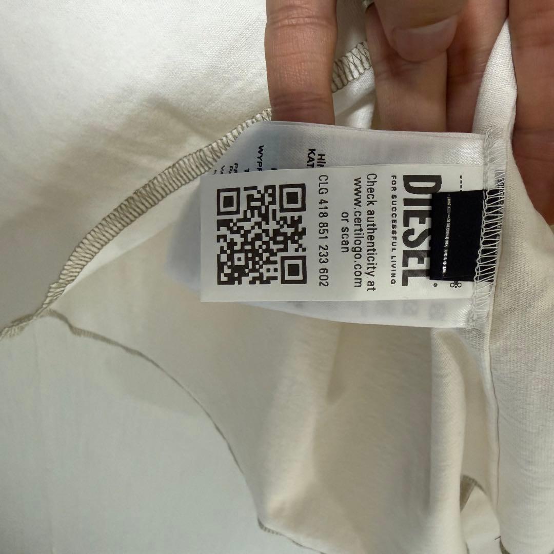 【新品】DIESEL ロンT L ホワイト ルーズフィット