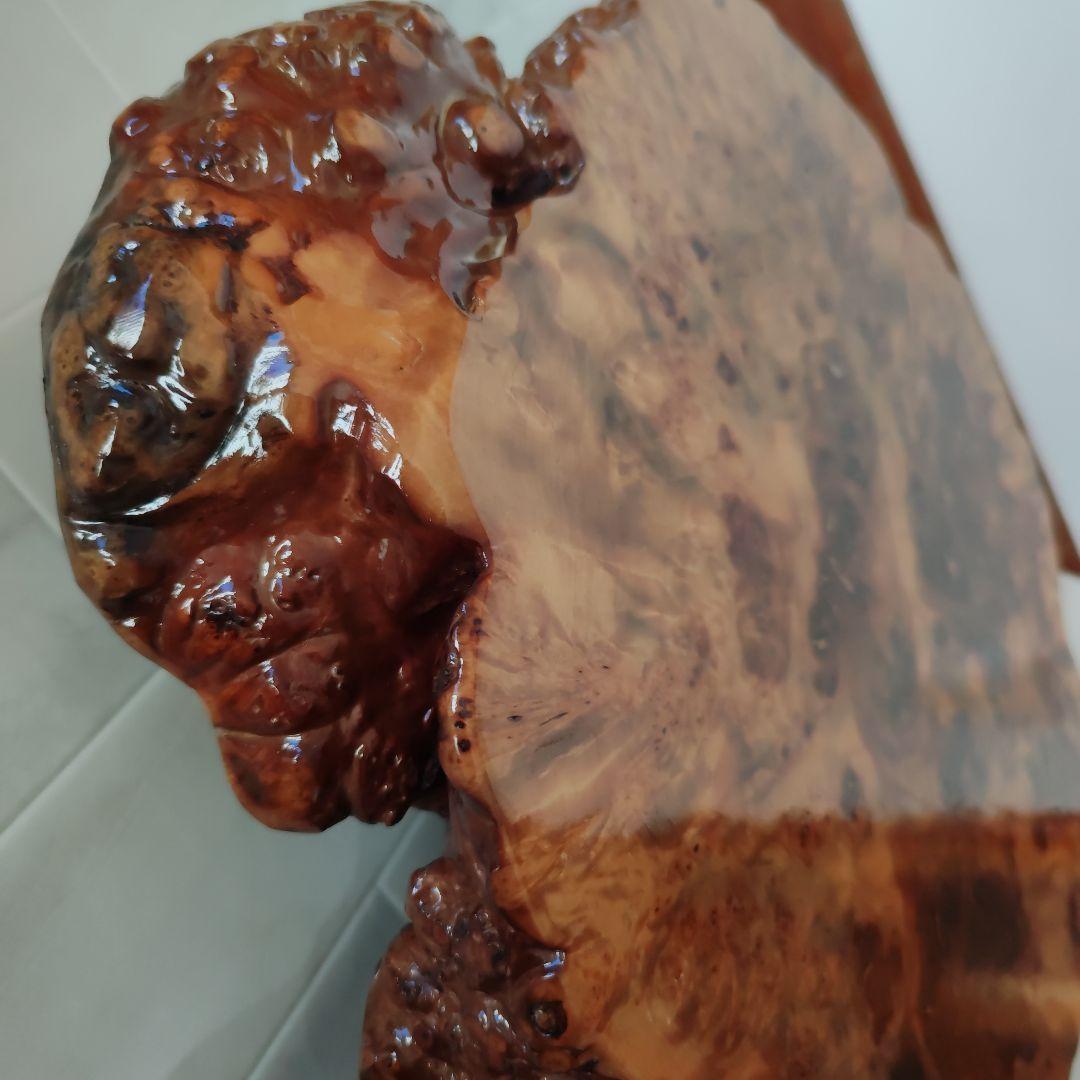 【最高品質】　天然木　玉杢　瘤　花台　脚付き