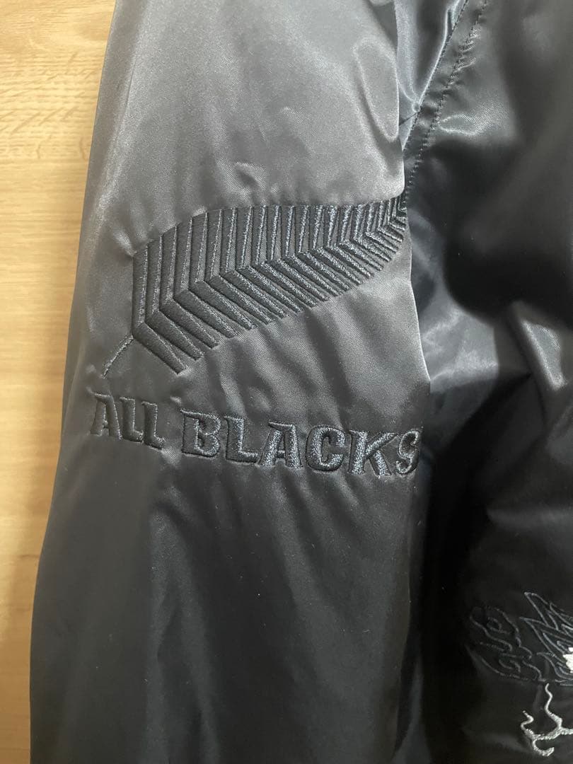 スカジャン 黒 Japan刺繍 ALL BLACKS