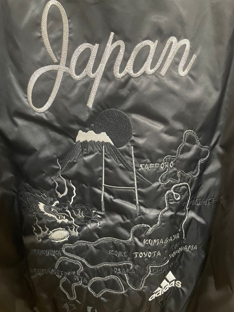 スカジャン 黒 Japan刺繍 ALL BLACKS