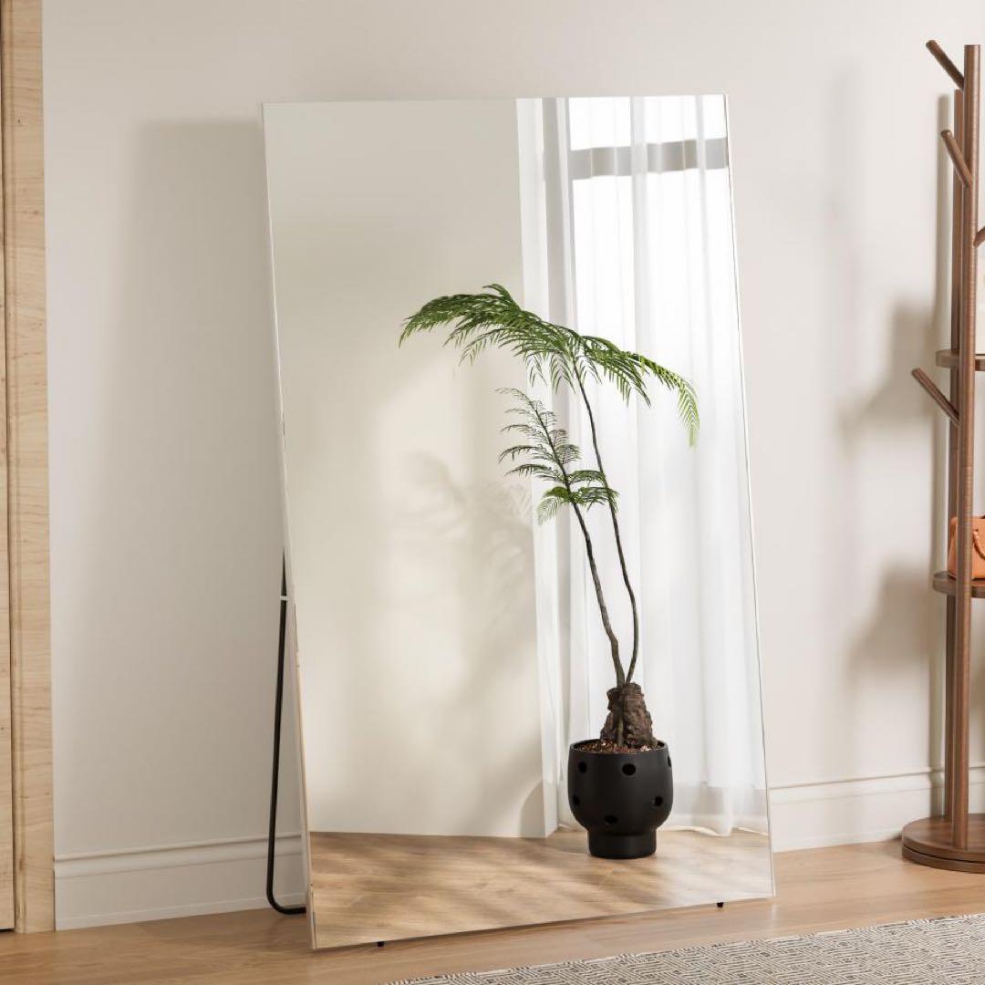 【新品】木 スタンドミラー 160×80cm 割れない 全身鏡 姿見