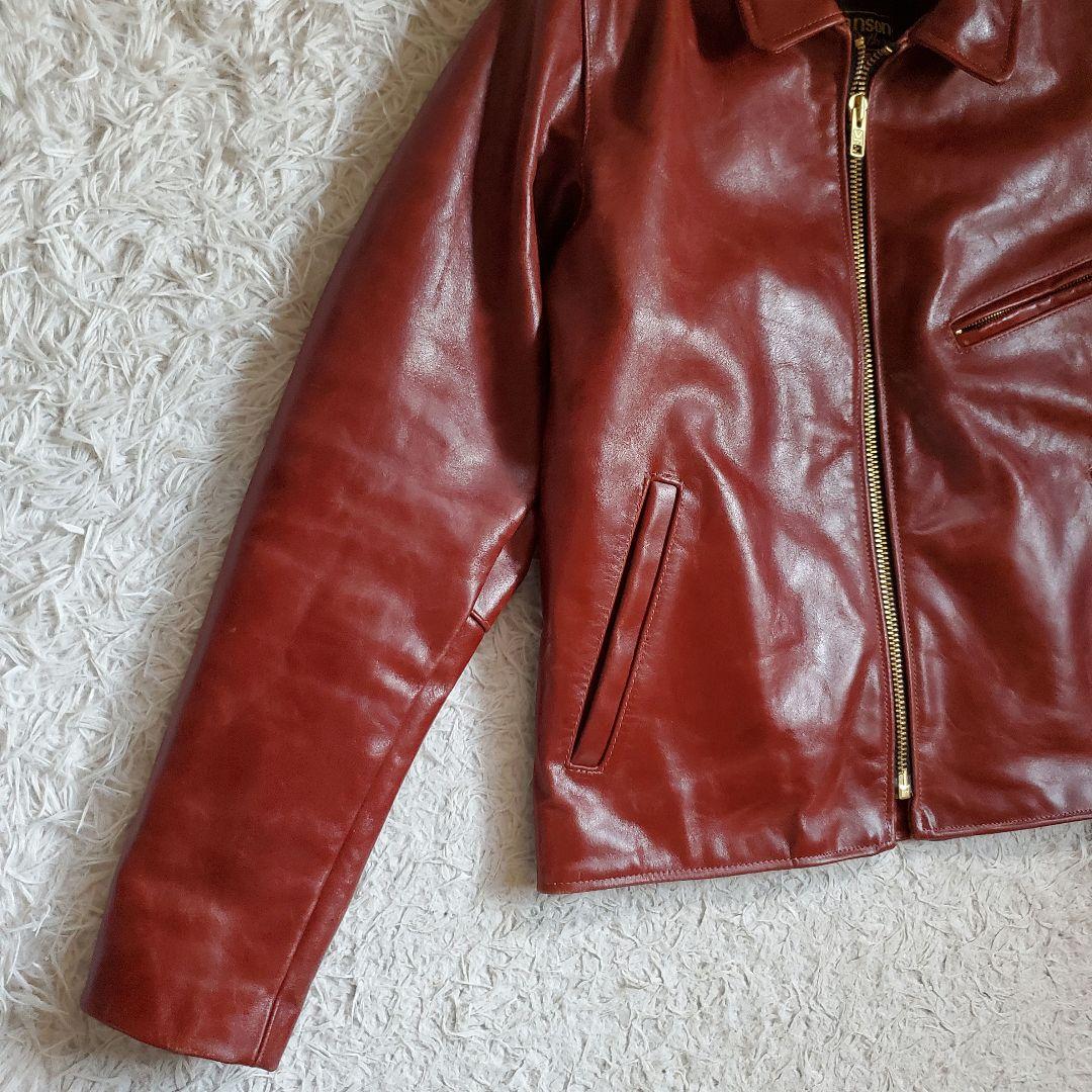 極美品 VANSON シングルライダース バックプリント スカル 40