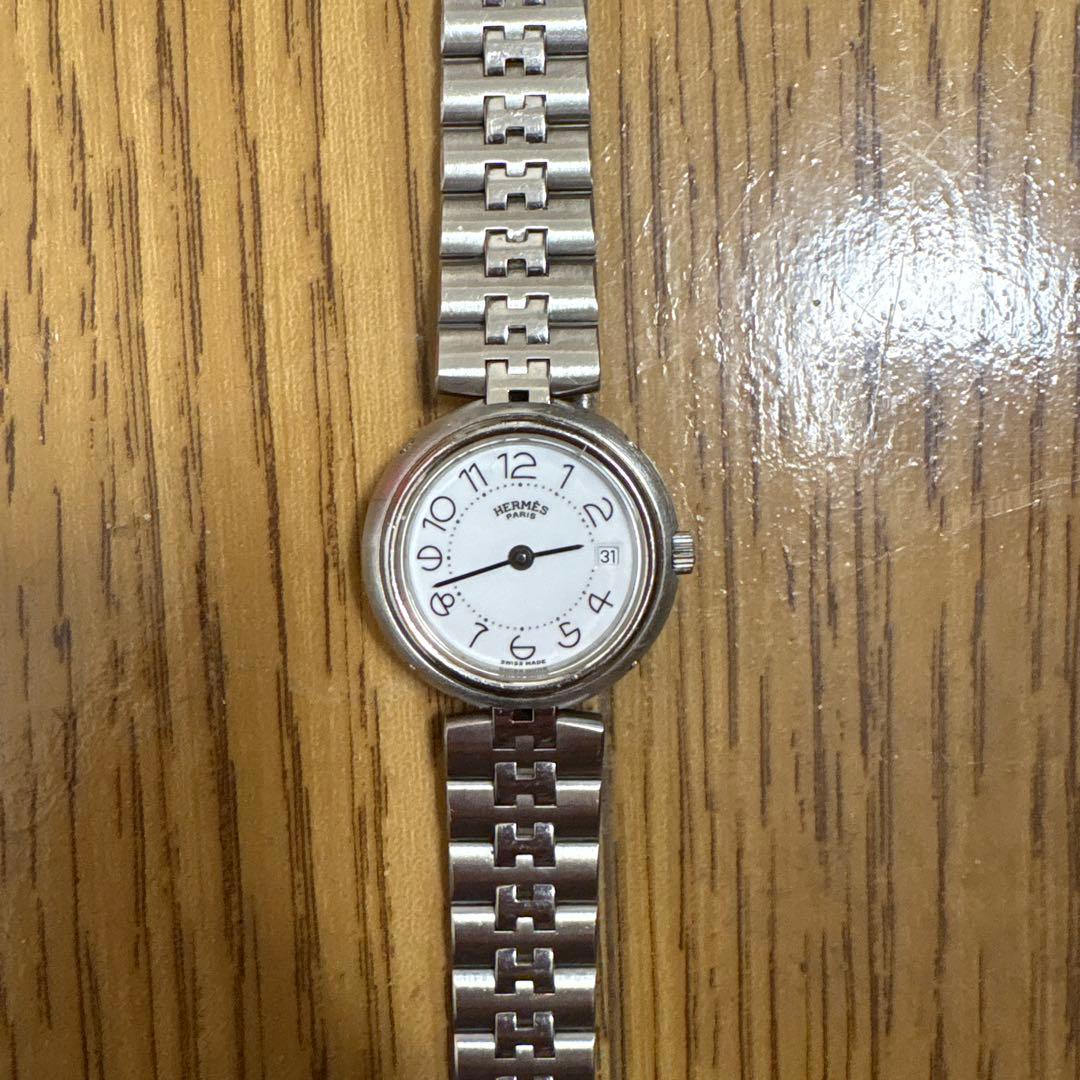 HERMES クォーツ腕時計 ホワイト文字盤　早いもの勝ち！