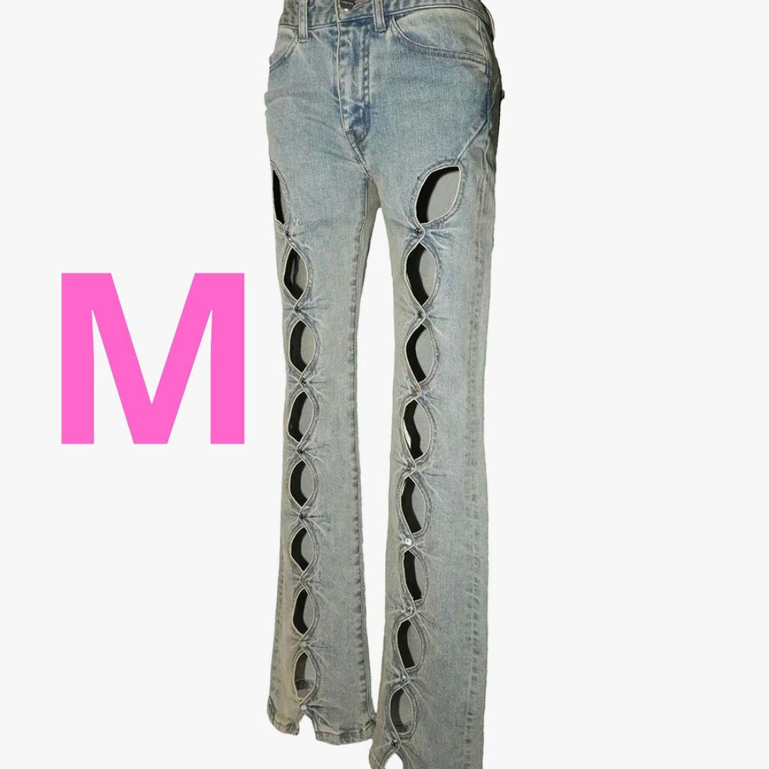 S cutting denim 1 blue THEREDTHREAD　M