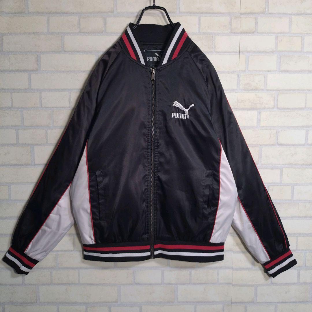 プーマ★ピンクパンサー 刺繍 切替 中綿 スタジャン ナイロンジャケット XL