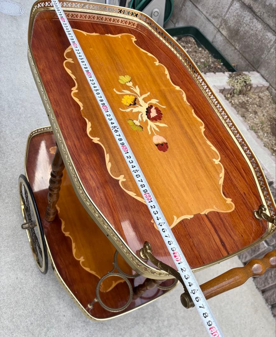 象嵌 ティーカート キッチンワゴン アンティーク 高級クラシック