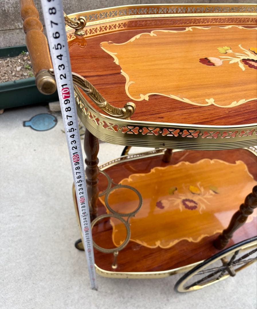 象嵌 ティーカート キッチンワゴン アンティーク 高級クラシック