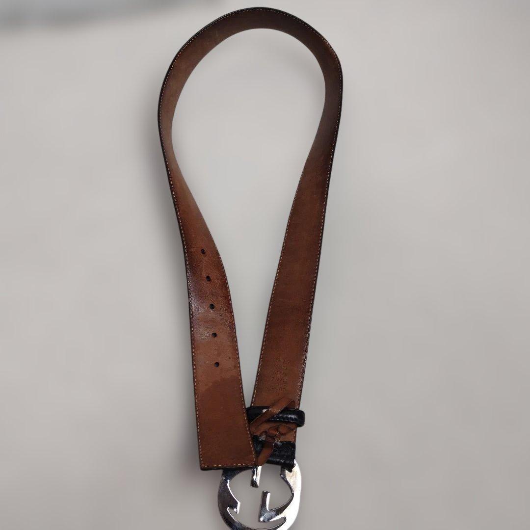 ✨極美品✨ GUCCIベルト インターロッキング ブラック シルバー グッチシマ