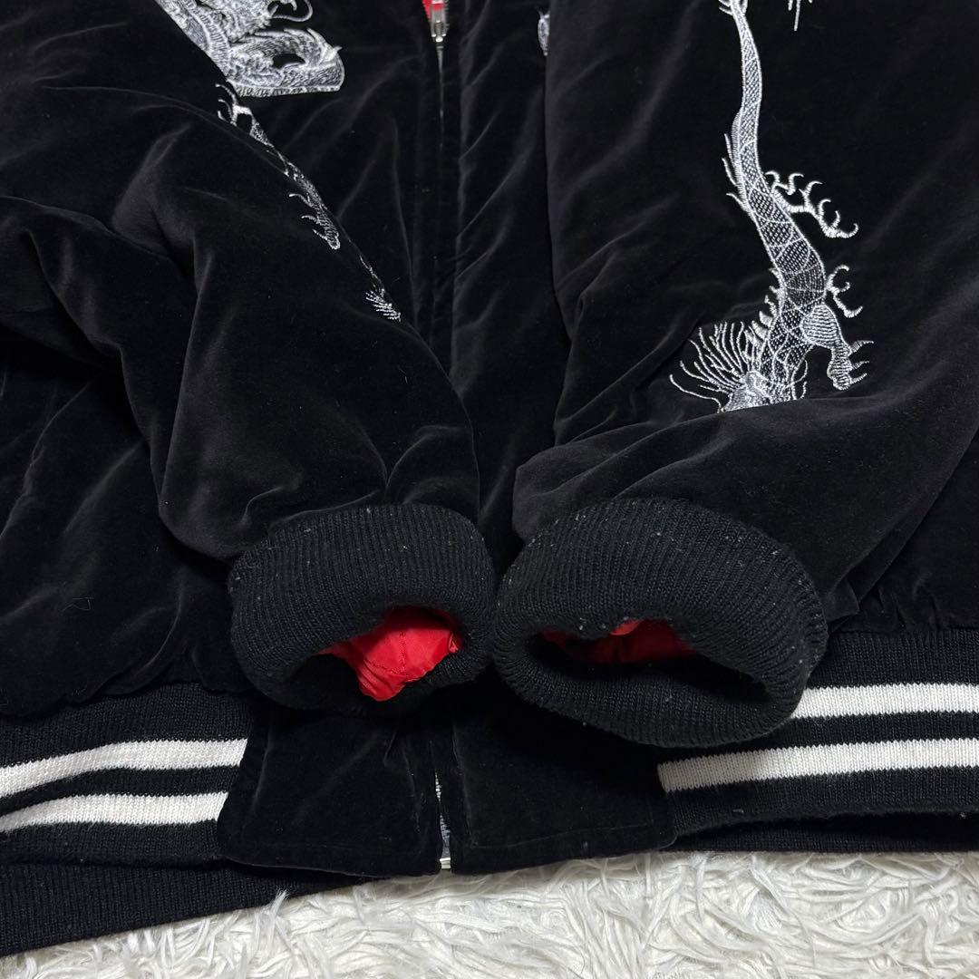 TT 様 TDR 龍 刺繍スカジャン ベロア 別珍 ブラック M