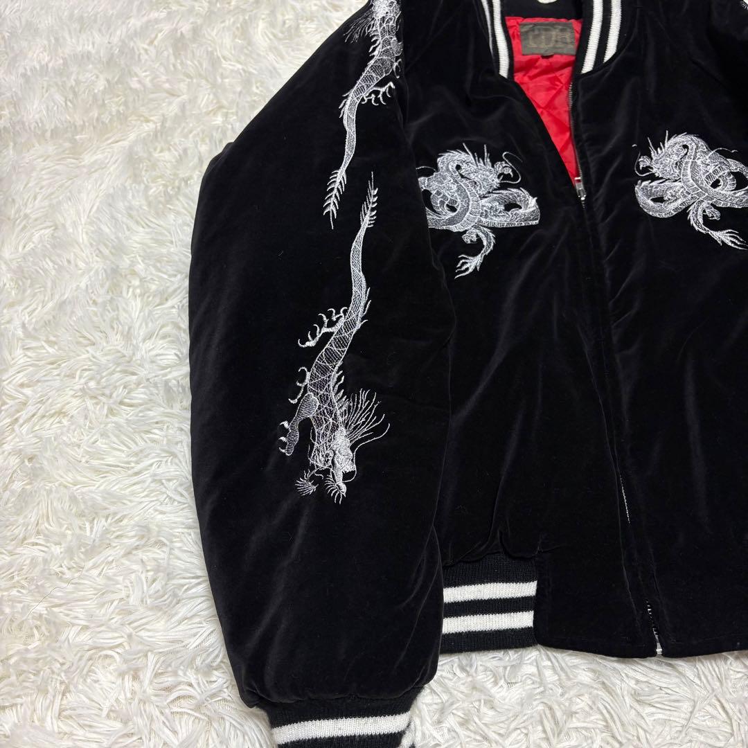 TT 様 TDR 龍 刺繍スカジャン ベロア 別珍 ブラック M