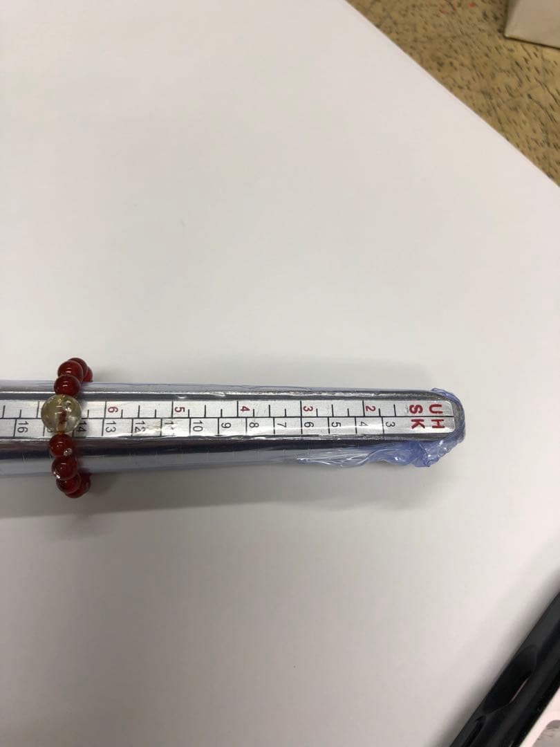 天然ダイヤモンド埋め込み　赤瑪瑙✖️ルチルクォーツ　リング14号