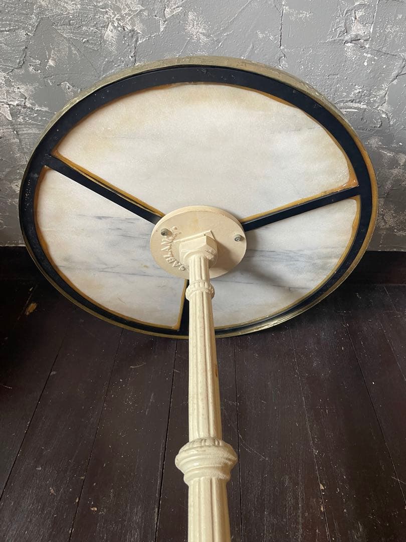 ビンテージ/カサブランカ/カフェテーブル/ラウンドテーブル/鉄脚/大理石/喫茶店