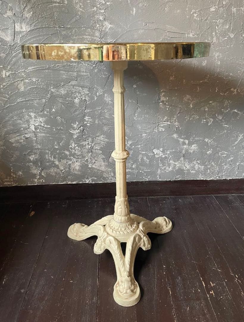 ビンテージ/カサブランカ/カフェテーブル/ラウンドテーブル/鉄脚/大理石/喫茶店