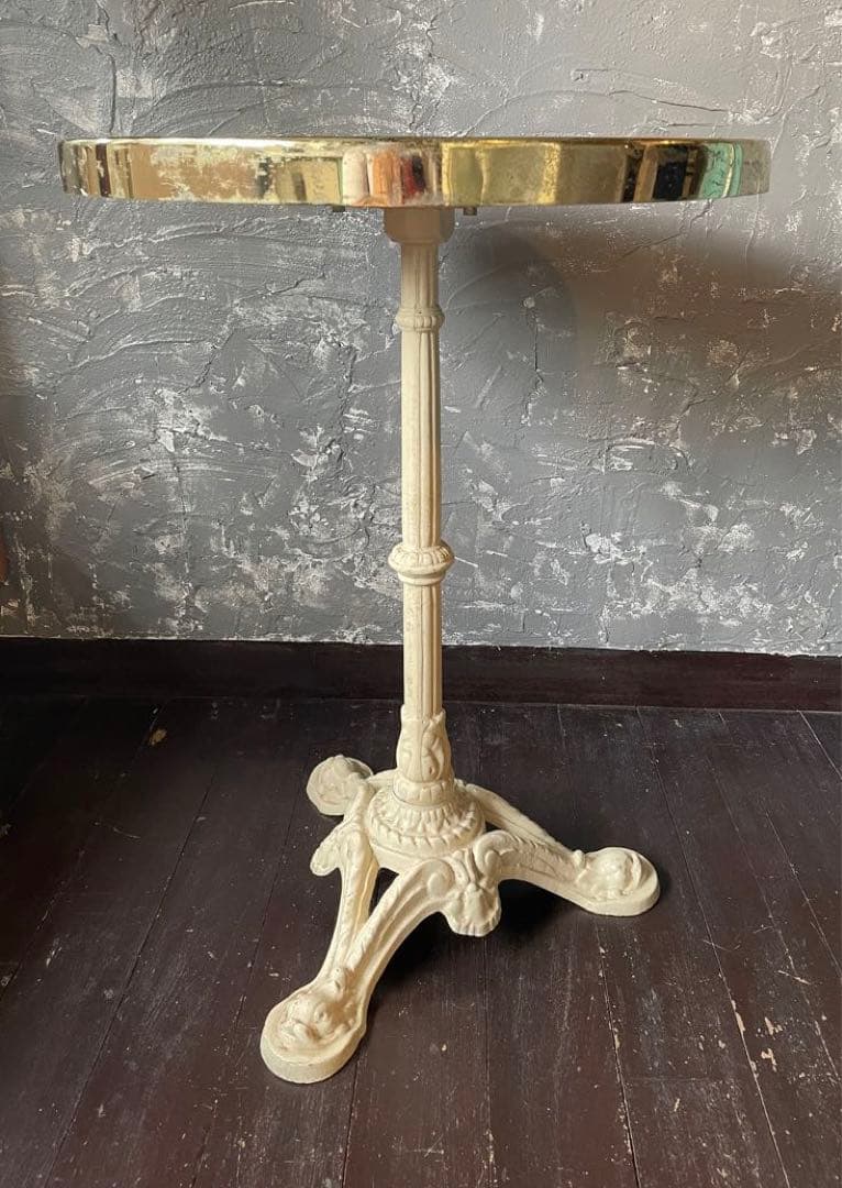 ビンテージ/カサブランカ/カフェテーブル/ラウンドテーブル/鉄脚/大理石/喫茶店