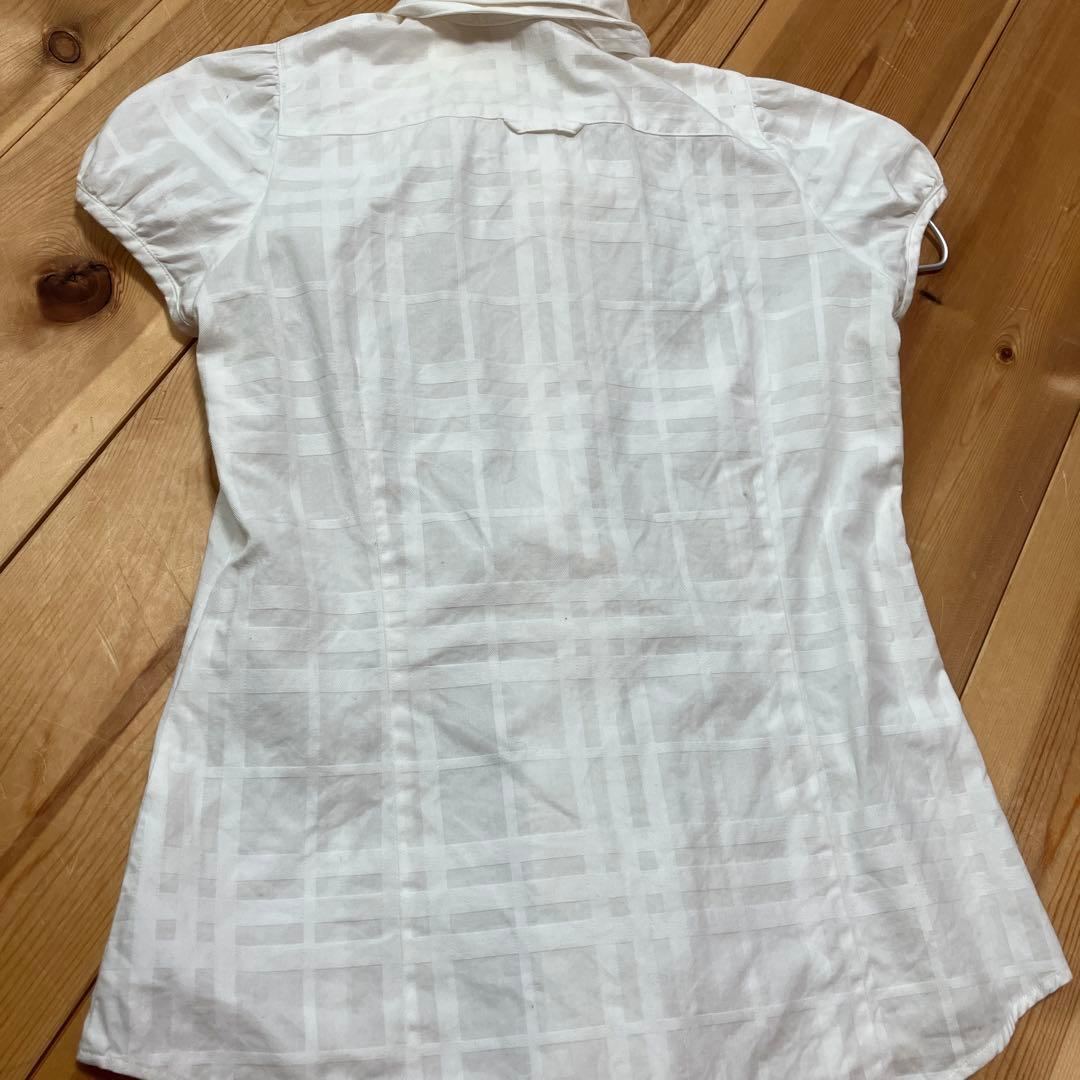 BURBERRY リボン付きシャツ 36 ホワイト