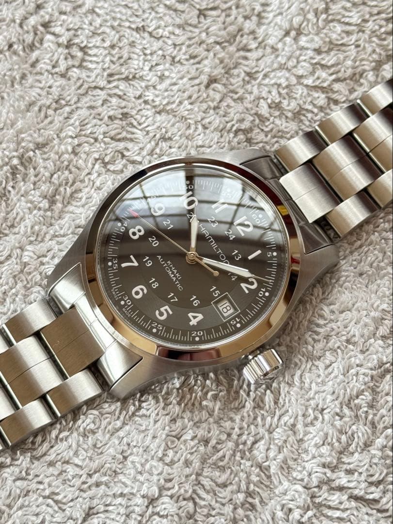 【極美品】ハミルトンカーキフィールド38mm自動巻ミリタリーH70455133