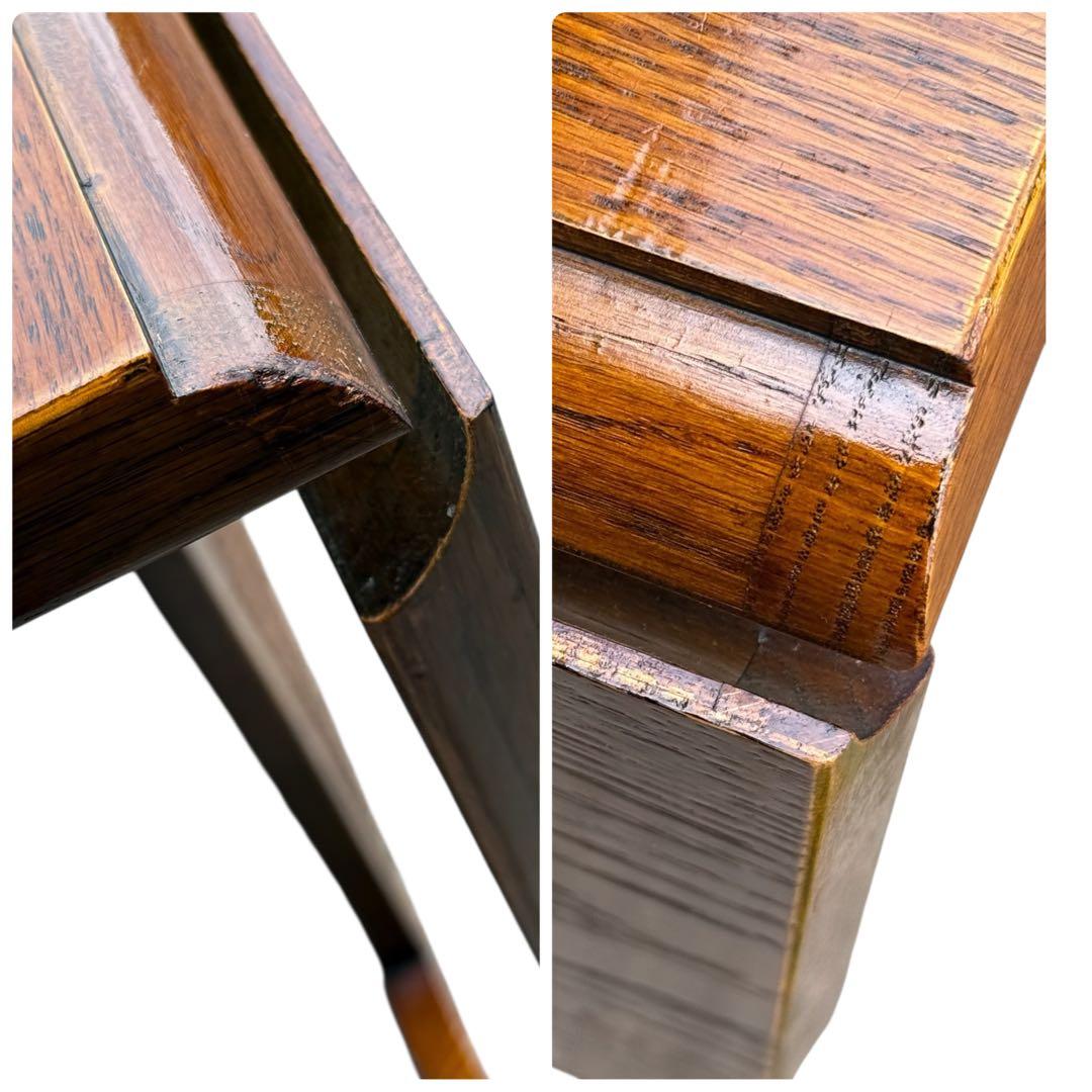 HR679 【木目とラタンが美しい】三越ブルージュ　バタフライテーブル　三越家具