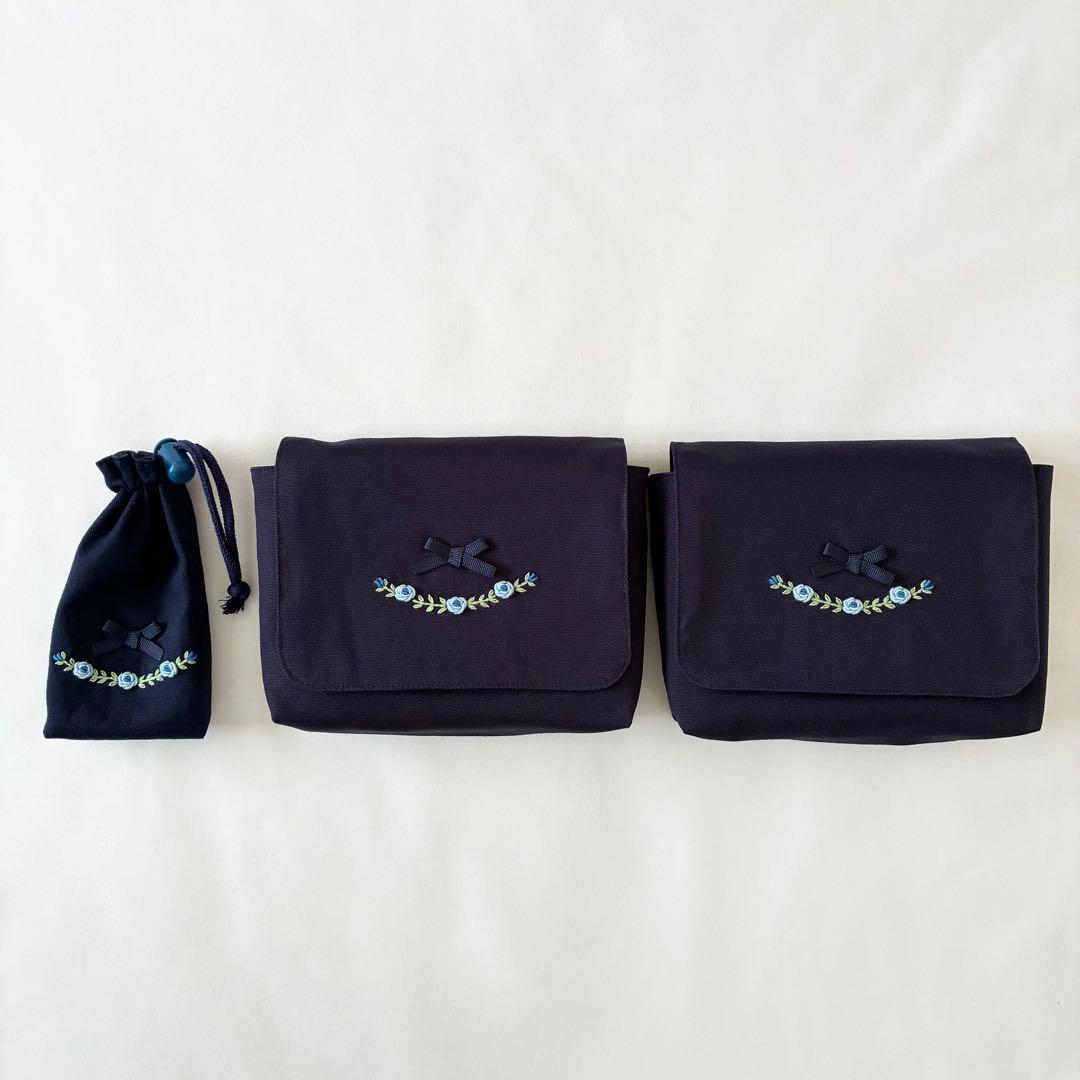 n＊様　ご確認用　手刺繍　封筒型お弁当袋 2点　キッズ携帯ケース　お受験