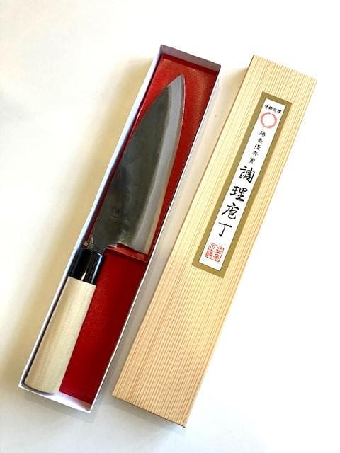 出刃包丁　安来正鋼　賜最優秀賞　調理庖丁 両刃　青一　約210㎜（刃の部分）