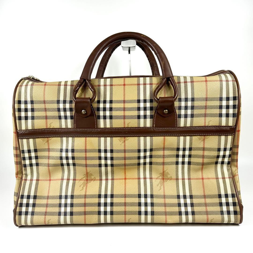 BURBERRYs ボストンバッグ ノバチェック レザー pvc vintage