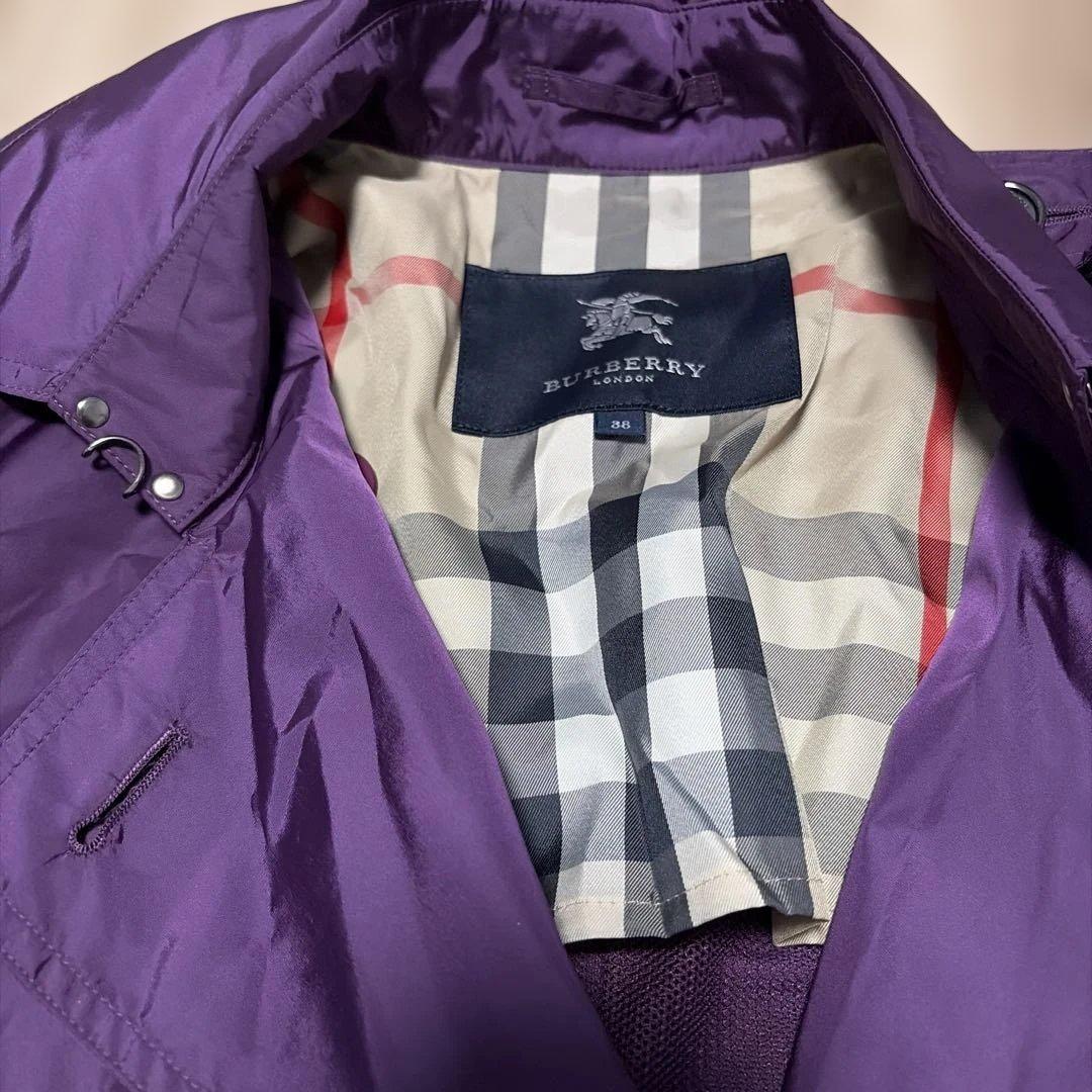 burberry ロングジャケット　紫　トレンチコート
