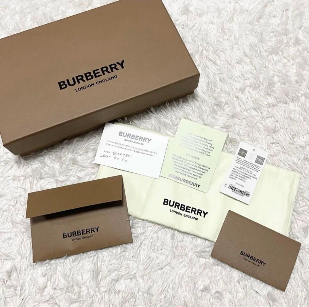【現行】BURBERRY バーバリー　チャコールチェック　レザー コンチネンタル