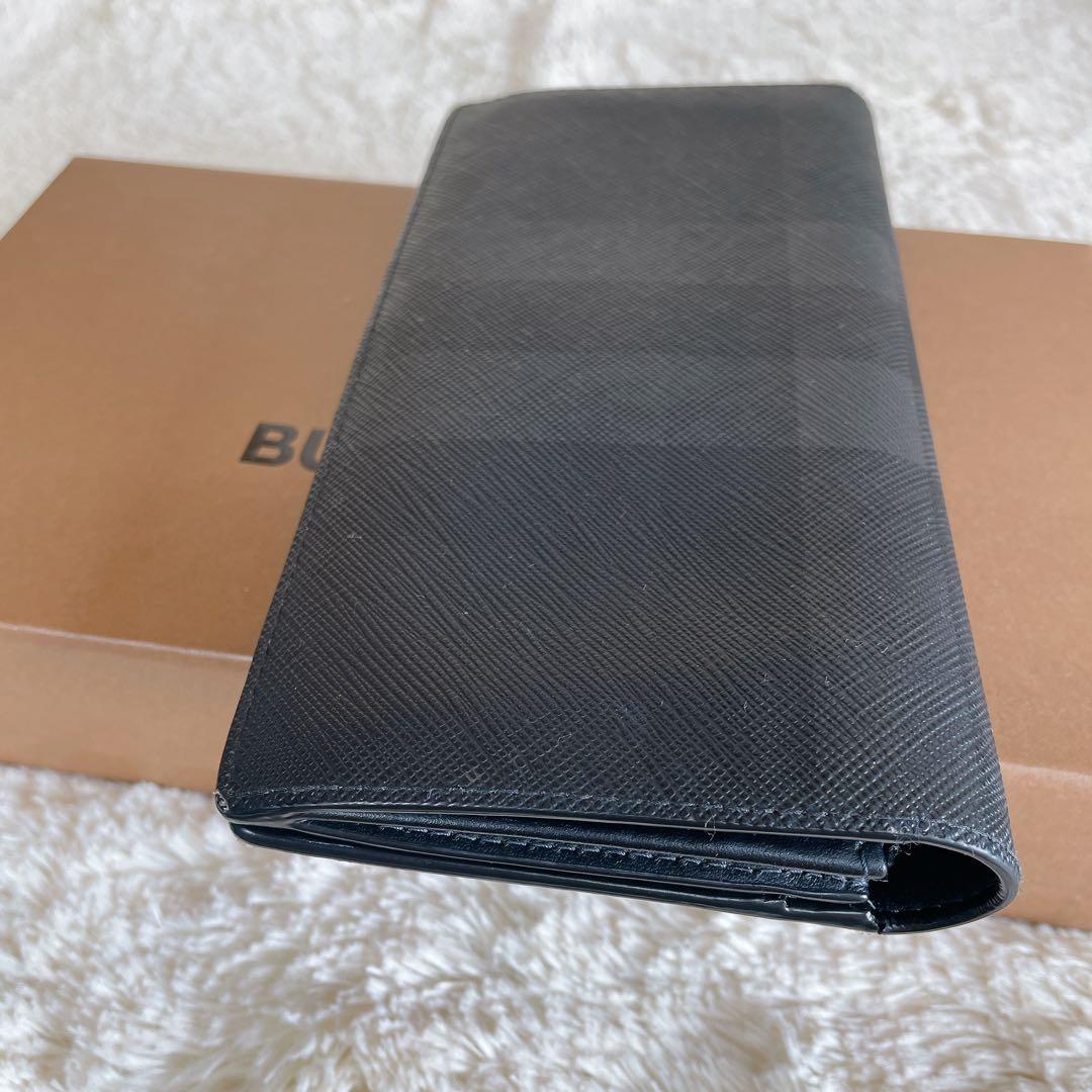 【現行】BURBERRY バーバリー　チャコールチェック　レザー コンチネンタル