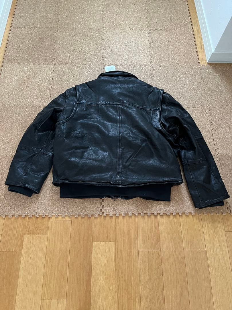  ATELIER ルーズフィット レザーアビエータージャケット