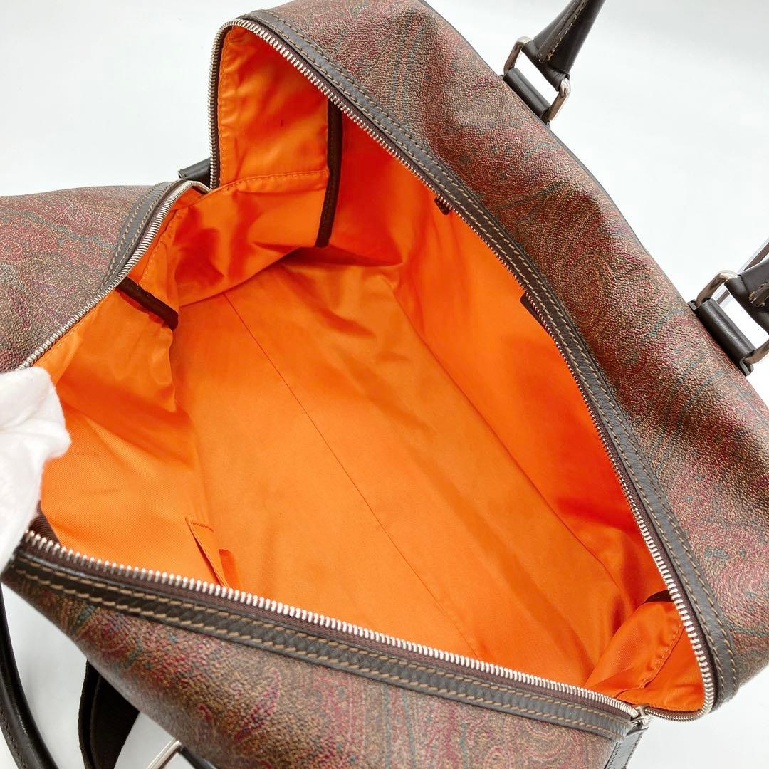 【ETRO】2wayバッグ　ボストンバッグ　ペイズリー柄　PVC ブラウン系