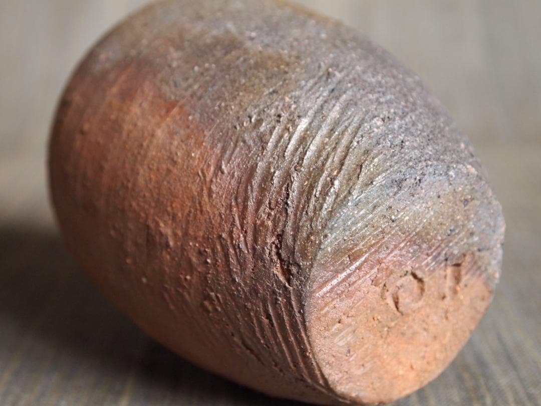 希少作★前嶋　五一郎【義弟：原田拾六】★備前≪窯変≫徳利★共箱