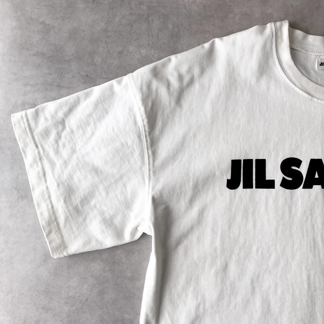 美品　ジルサンダー　ホワイトロゴTシャツ　S　ビッグシルエット　白　862