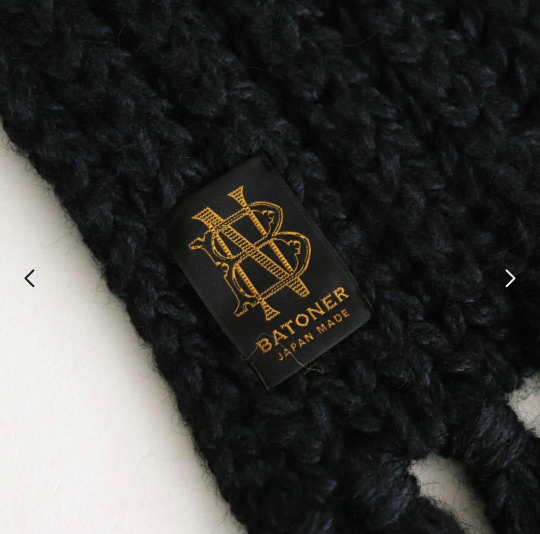 BATONER バトナー フリンジビッグ マフラー ブラック 黒