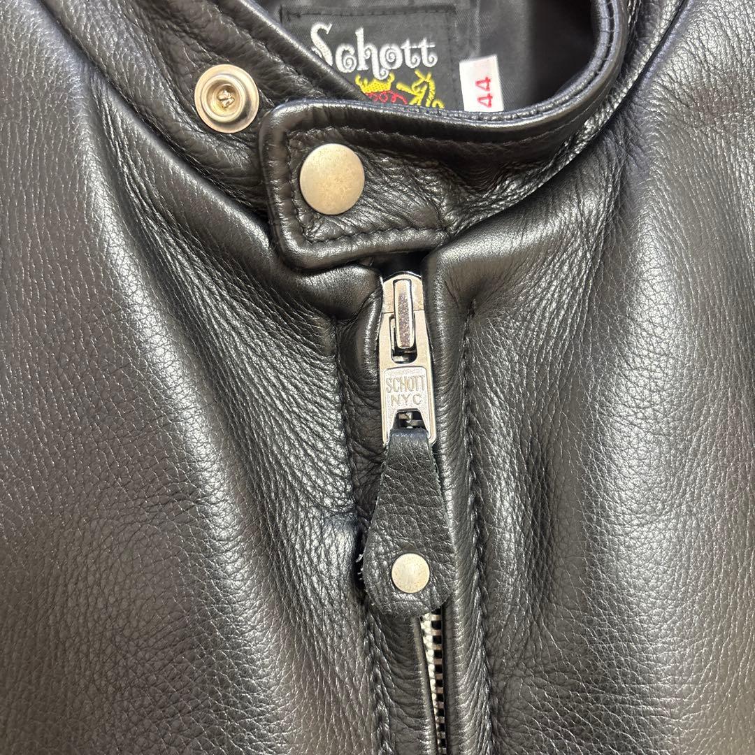 Schott ブラック シングルライダースジャケット 牛革