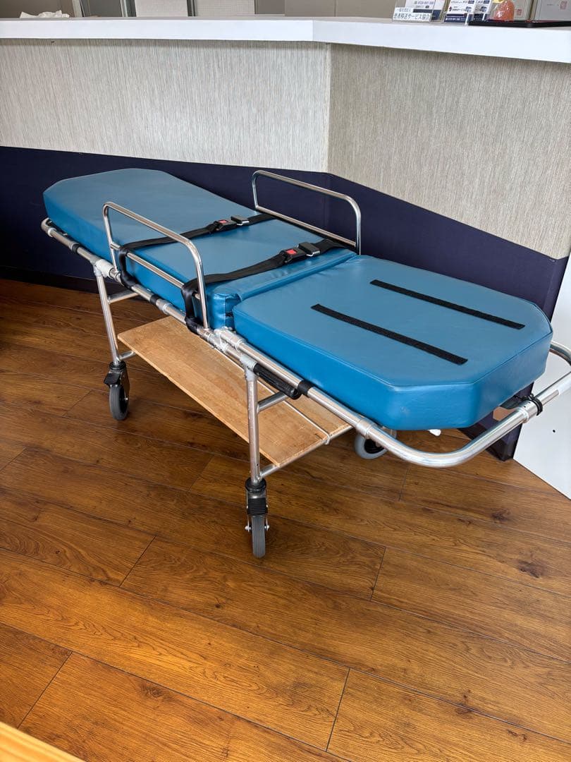 お得！松永製作所　ストレッチャー 青クッション　スライダー付き　取説付き