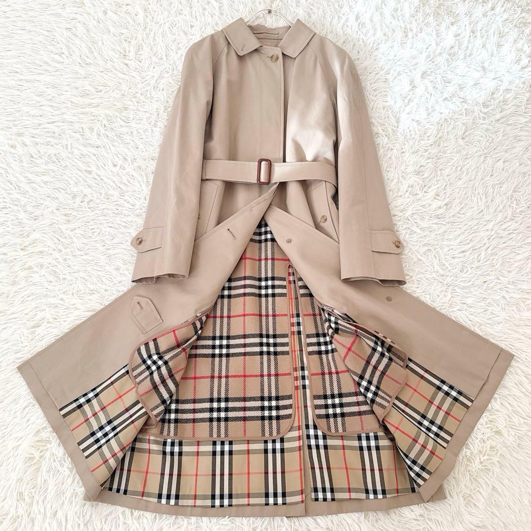 極美品✨バーバリーロンドン ステンカラーコート ロング ベルト ライナー 9AR