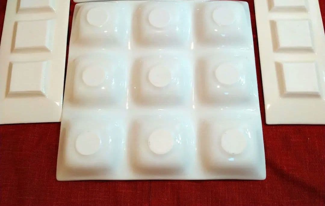 ⬛九谷焼 司峰作３盛皿♦グッドデザイン・ビュッフェプレート賞受賞９盛 皿計３皿