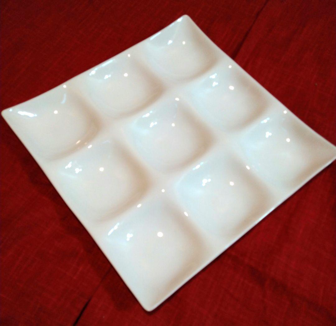 ⬛九谷焼 司峰作３盛皿♦グッドデザイン・ビュッフェプレート賞受賞９盛 皿計３皿