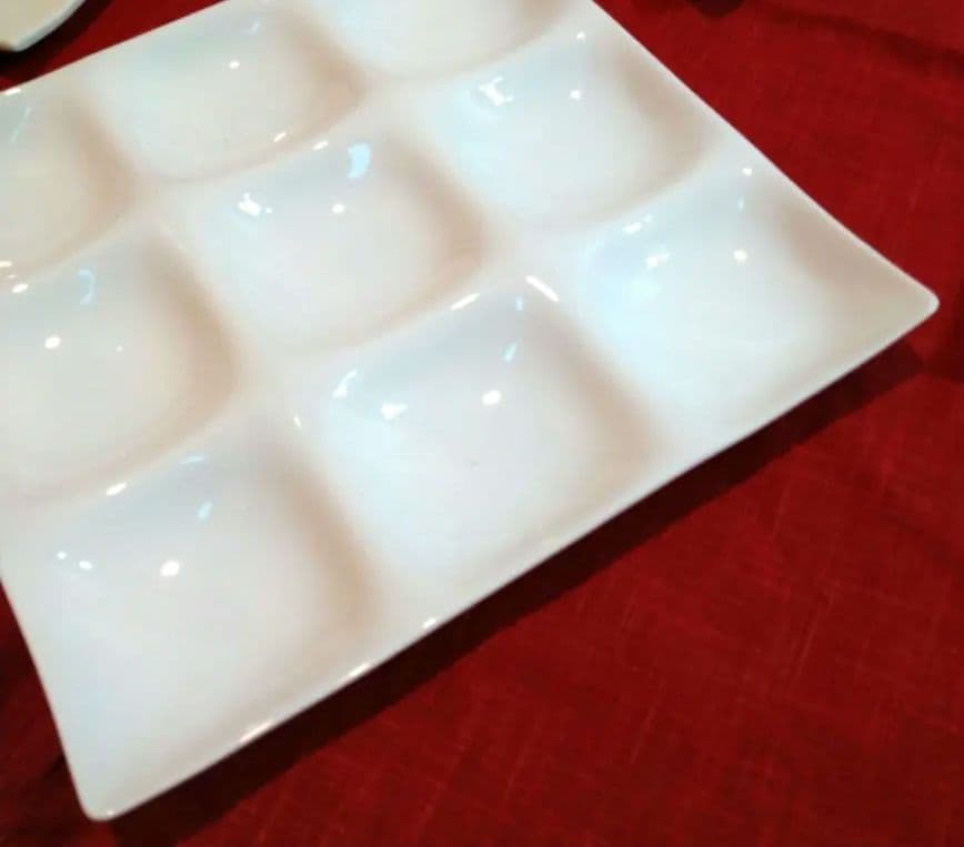 ⬛九谷焼 司峰作３盛皿♦グッドデザイン・ビュッフェプレート賞受賞９盛 皿計３皿