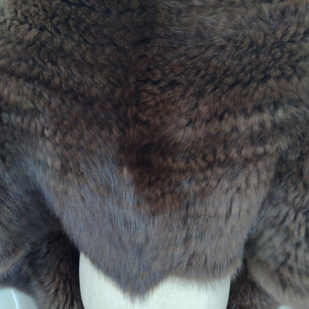 未使用✩幅45センチ✩ヤーン✩ロシアンセーブル✩ポケット有✩ファーショール