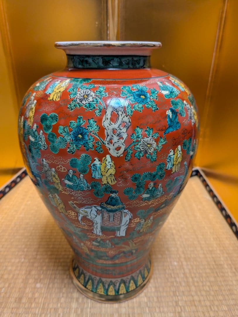 九谷焼　大型花瓶　壺　木米